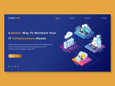 Cloud Computing Service Web Design ui web design