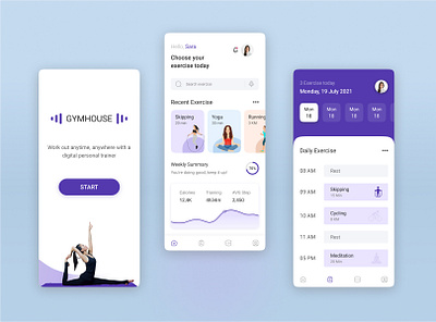 Exercise App app app design app ui exercise figma gym mobile ui ui uiux yoga