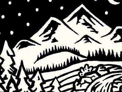 Mountain Ridge WIP artwork design evergreen graphic illustration mountain outdoors trees