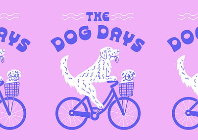 The Dog Days bike character design dog dog days illustration mascot packaging summer type vector