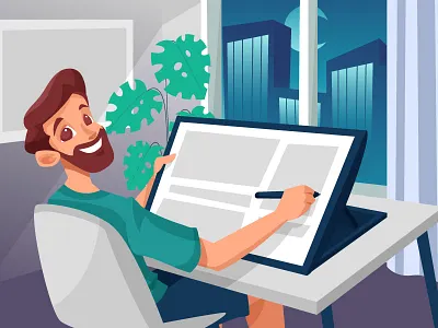 Enjoy The Job activity character freelance graphic design illustration job people ui