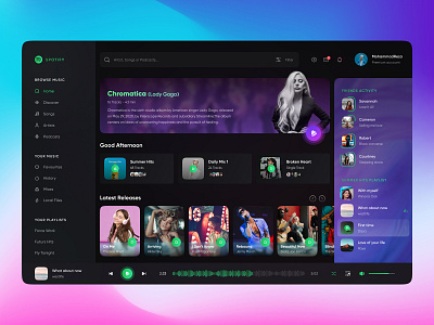 Music Streaming album app apple music artist clean dark design desktop itunes minimal music music player music streaming song soundcloud spotify stream track ui ux