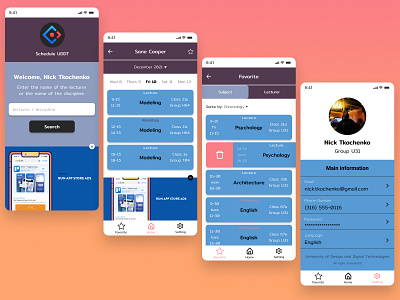 University Schedule Mobile Application Shot figma mobile app schedule ui university