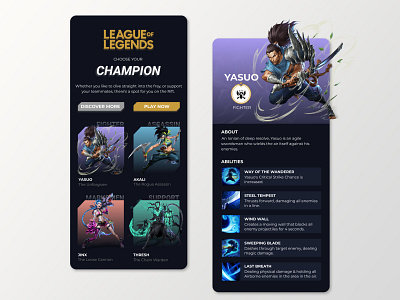 League Of Legend - Game App appdesign design dribbble game graphicdesign interface job leagueoflegends ui uidesign uidesigner uiux uiuxdesign userexperience userinterface ux uxdesign uxdesigner webdesign webdesigner