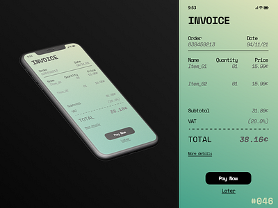 DailyUI #046 - Invoice app art branding design graphic design illustration logo ui ux web