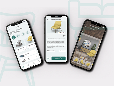 AR Furniture Shop app ar camera categories chair furniture mobile shop ui