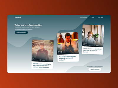 TogetherUs - Hero Section design hero hero section home homepage landing site web design