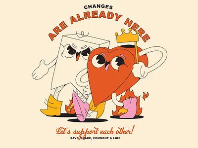 changes are already here character character design characters community design flat flat illustration illustraion illustration instagram post team vector character