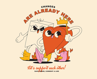 changes are already here character character design characters community design flat flat illustration illustraion illustration instagram post team vector character