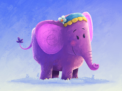 Ellie 2d animation after effects animation character childrens illustration duik elephant illustration lighting mograph storybook