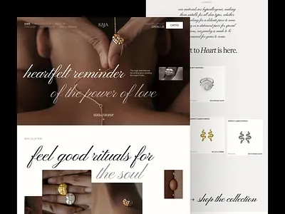 Kaja Ritual - Jewelry e-commerce website branding classic dark e commerce gold jewelry landing page minimal minimalist redesign ui ui design ui visual design uiux web design website