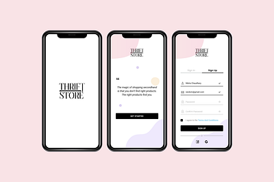 Thrift Store App Onboarding onboarding sign up thrift app