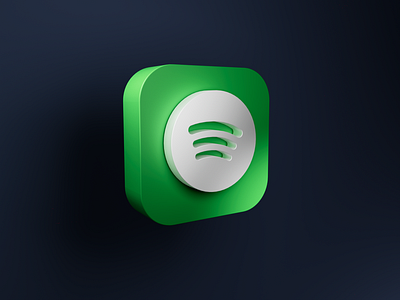 Spotify 3D Icon 3d 3d logo branding c4d graphic design green illustration logo premium spotify