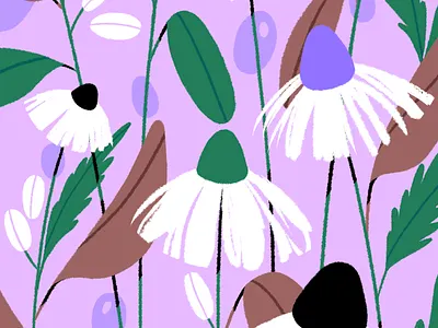 🌱 Daisy 🌱 branding daisy design flat flower graphic illustration nature pattern plant purple vector