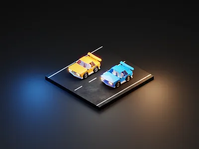 Mini Race 3d 3d animation 3d design 3d illustration 3d model blender car design illustration isometric logo lowpoly lowpoly car ui