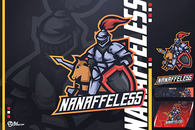 knight mascot logo with shield for twitch chibi mascot design illustration knightlogo logo logo mascot logo twitch logodesign mascot mascot logo streamer logo twitch logo ui youtube logo