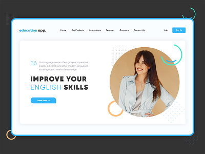 Language Course Landing Page Template assessment branding clean ui education elearning hero banner landing page design language learning learning platform lms minimalist minimalistic online course online education online learning responsive web design school teacher student trending shot uiux design