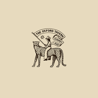 Oxford Tavern alt badge bar branding cat cowboy design graphic design illustration logo restaurant vintage western