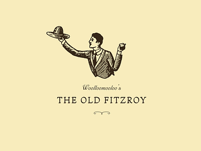 The Old Fitzroy 20s 30s badge bar branding classic design graphic design illustration logo restaurant vintage