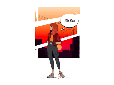 A Summer Evening - Girl İllustration art cartoon character design draw drawing girl illustration mascot sunset vector