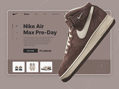 Nike Shoes Landing Page Design 3d animation branding design graphic design illustration landingpage logo nft productdesign ui vector webdesign website