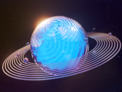 Blue Glassy Planet 3d ae aftereffects animation blue c4d design digital glassy illustration motion octane planet redshift render space ui visual design vivid motion web