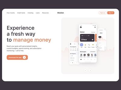 Money manager app download app download finance money ui web design