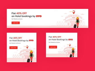 OYO Banners advertising banners booking graphic design guvi hotels illustration offer oyo oyorooms