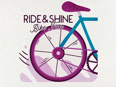 Ride & Shine Badge | Retro Bike Illustration adventure badge bicycle bike biker camping cycling design emblem illustration logo ride vector vintage