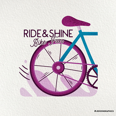 Ride & Shine Badge | Retro Bike Illustration adventure badge bicycle bike biker camping cycling design emblem illustration logo ride vector vintage