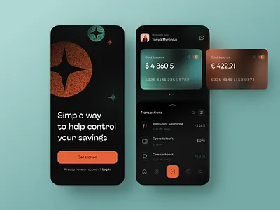 Online Mobile Banking App Home screen app bank banking banking app card cards concept credit card debit card design finance home screen interface app mobile app online banking ui ui design ux