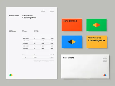 Hans Berend - Identity System a4 arrows branding business cards businesscard color dutch envelope geometric holland identity letter letterhead minimal netherlands simple system