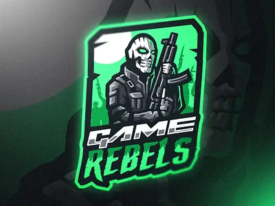 GAME REBELS branding cool design esports gaming logo illustration logo mascot rifle skull soldier swat ui vector warzone