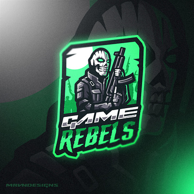 GAME REBELS branding cool design esports gaming logo illustration logo mascot rifle skull soldier swat ui vector warzone