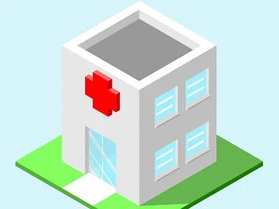 Minimal Hospital illustration isometric grid affinity designer