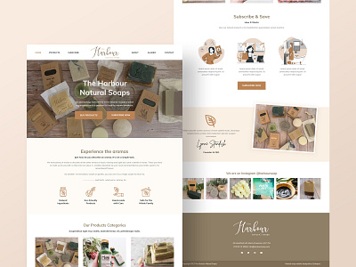 Home Page Design for Natural Soap Shop 2020 trend adobe xd ecommerce home page homepage natual soap natural natural color popular design shop soap soap shop subscription box ui webdesign woocommerce wordpress design wordpress development xd design xd mockup