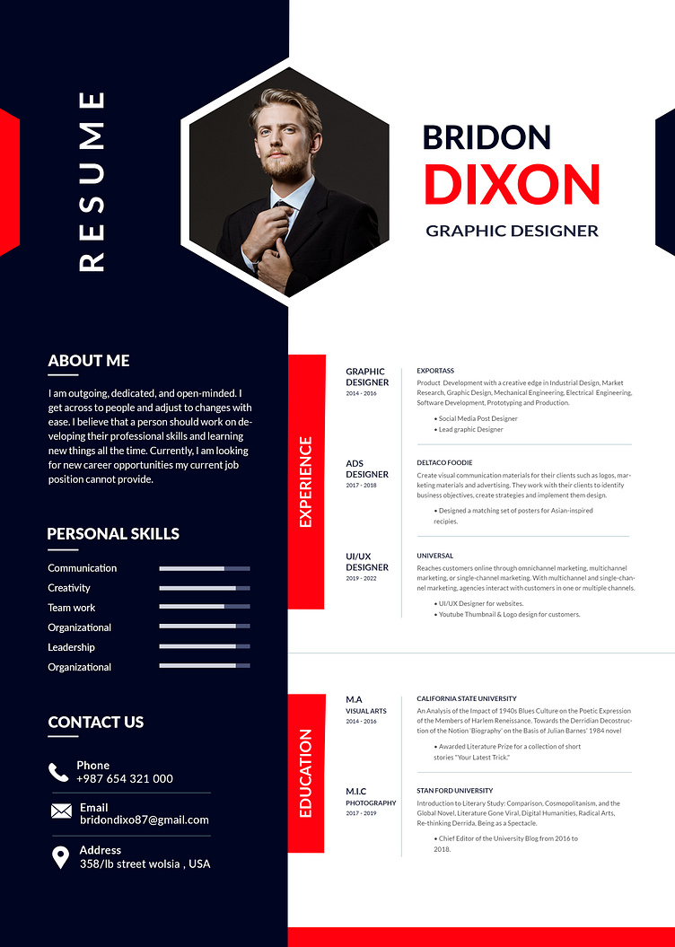 Resume/CV Design for Bridon Dixon by Enmasse IT Solution on Dribbble