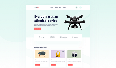 E-Commerce Landing Page Header.