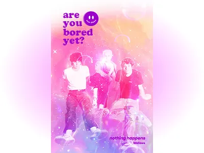are you bored yet? album art design drawing pink poster design typography