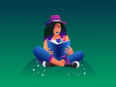 Girl with a book art artwork design graphicdesign illustration illustration art illustrator vector web