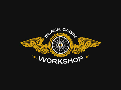 Black Cabin Workshop apparel bike bold brand branding designer illustration logo logos merch modern moto motocross tattoo vanguard vintage wheel wings