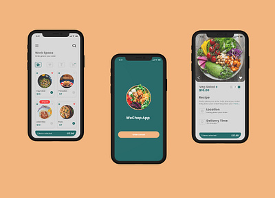 WeChop application branding design food graphic design logo mobile app order ui uiux website