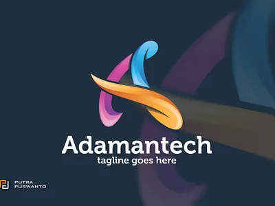 Adamantech / Letter A - Logo Template 3d 3d letter abstract animation branding concept creative design graphic design illustration logo logo template motion graphics synthwave ui vector