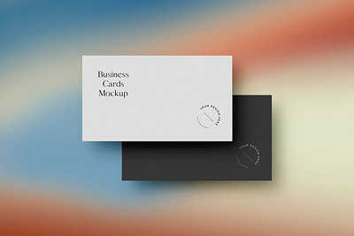 Gradient Business Cards Mockup 3d 3d text 80s business card business design designposter gradient illustration light logo logo text mockup