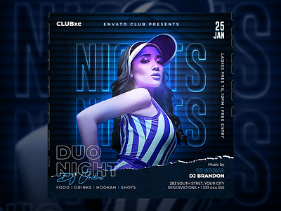 Night Club Party Flyer Template PSD artist birthday club dj flyer flyer party ladies night club summer template