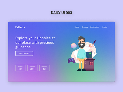 Exhobs - Website Landing Page. 003 dailyui landing page ui web design