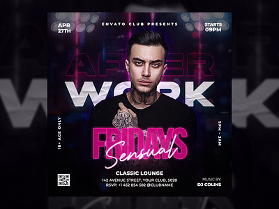 Night Club Party Flyer Template PSD artist birthday club dj flyer ladies party night club party summer template