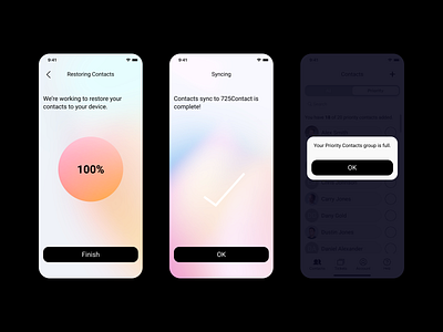 725contact - Mobile App app clean design figma minimal mobile mobile app typography ui uiux user interface ux uxui