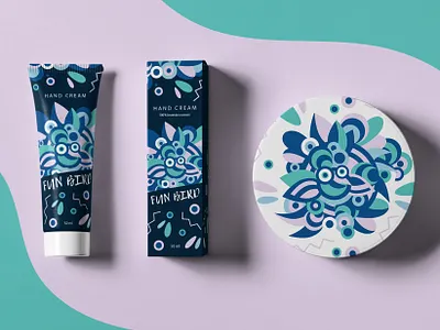 Hand cream package with abstract bird ilustration branding character characterdesign design illustration packagedesign