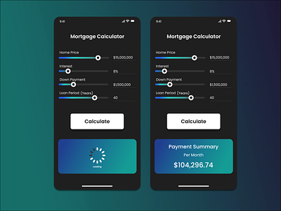 Daily UI 004 - Calculator 004 app design calculator calculator app design daily ui jamaican ui jamaican ui designer loan calculator mortgage calculator ui ui design ui for calculator app